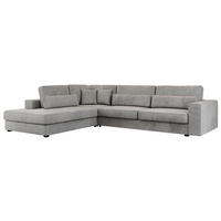 ECKSOFA Savona Hellgrau Velvet - links - Hellgrau/Schwarz, Kunststoff/Textil (316/249cm) - MKS