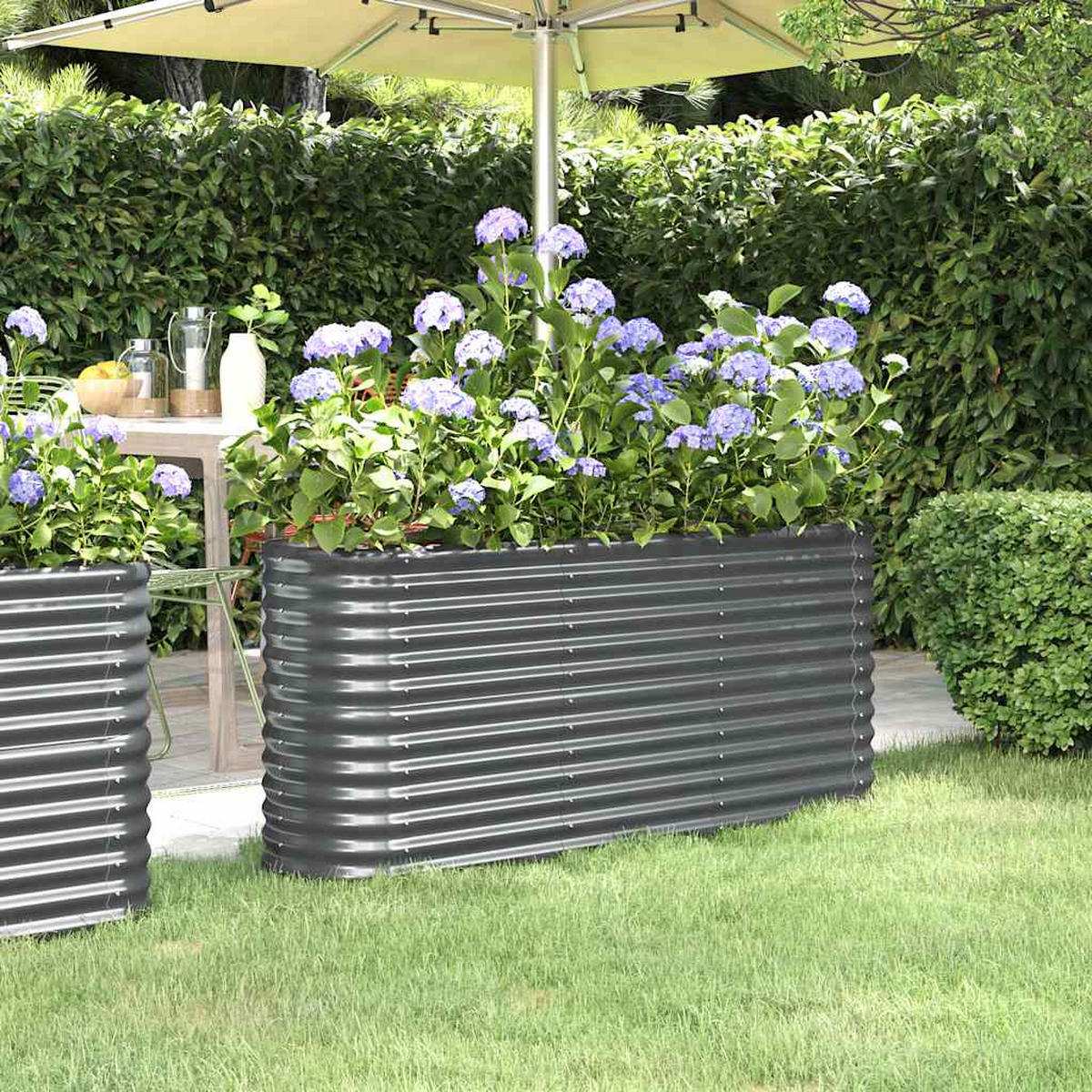HOCHBEET Verzinkter Stahl 152/40/68 Cm Anthrazit - Anthrazit, Metall (152/68/40cm) - vidaXL