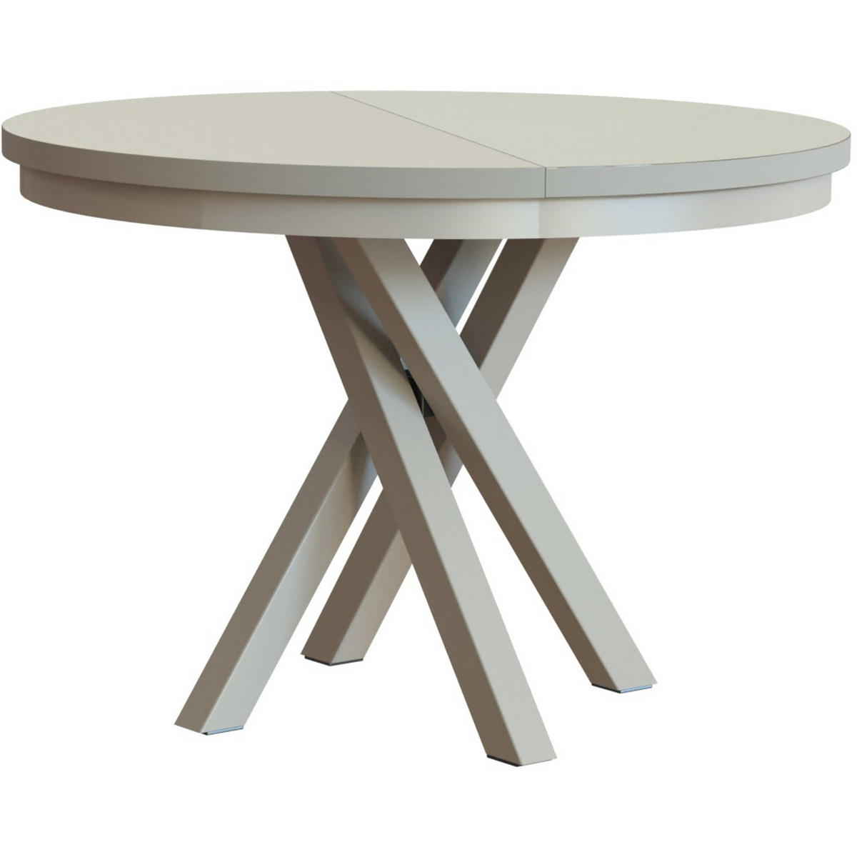 ESSTISCH Kris, Runder, mit Metallbeinen, eiche Kaschmir - Kaschmir, Holzwerkstoff/Metall (100/100/77cm) - Beautysofa