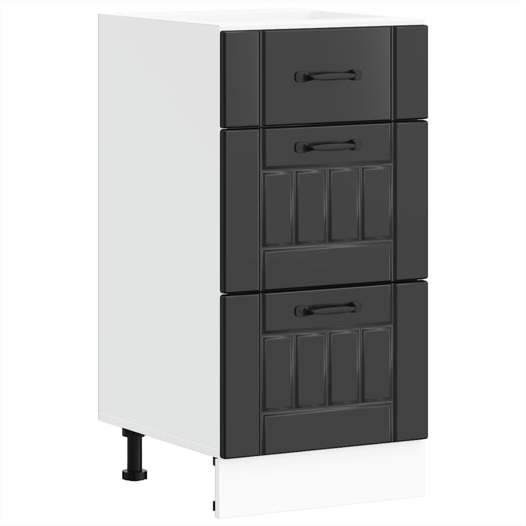 Deluke Küchenunterschrank Schwarz 40x81.5x46 cm