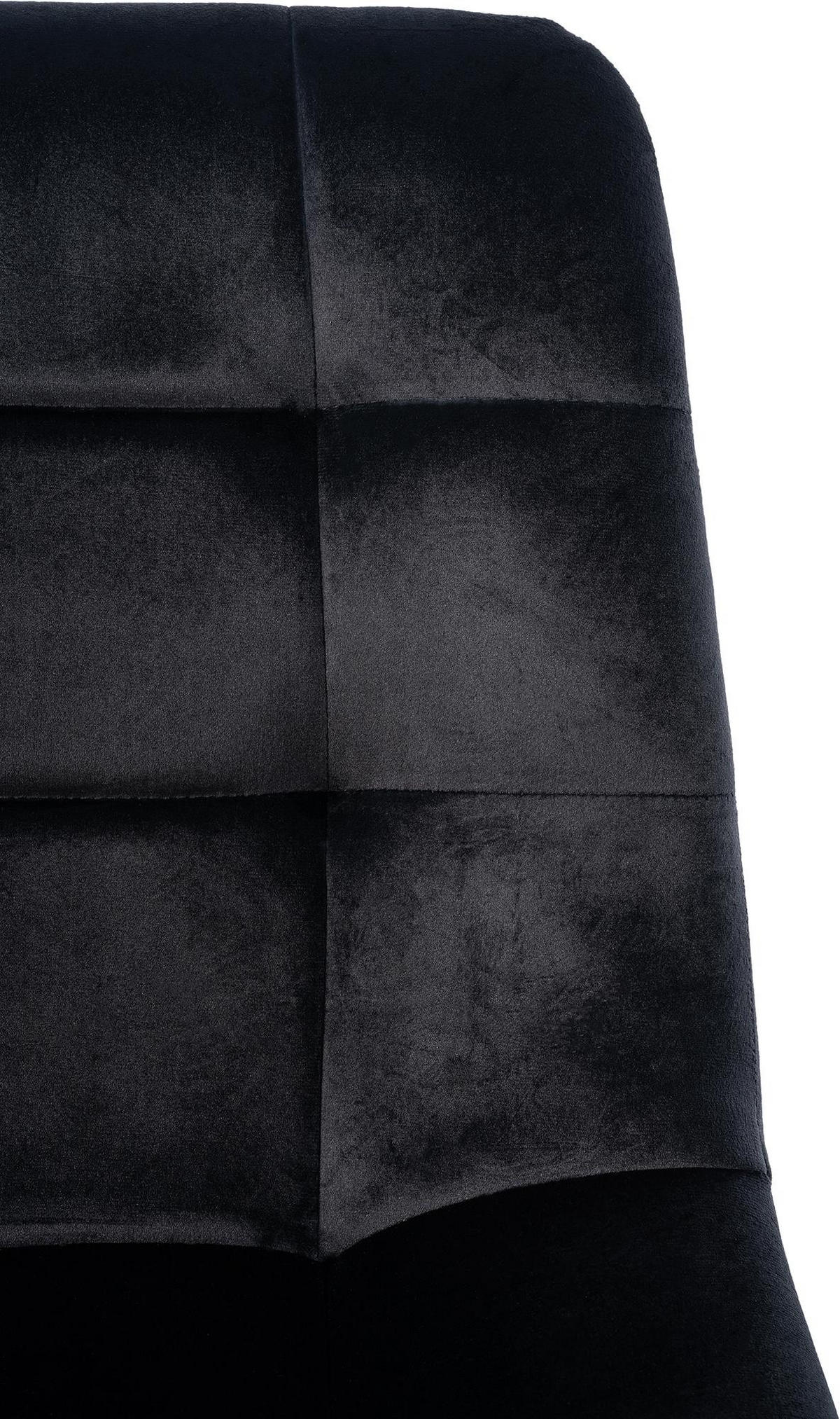 STUHL 2er Set Samt Schwarz - Schwarz, Textil/Metall (45/84/55cm) - CLP