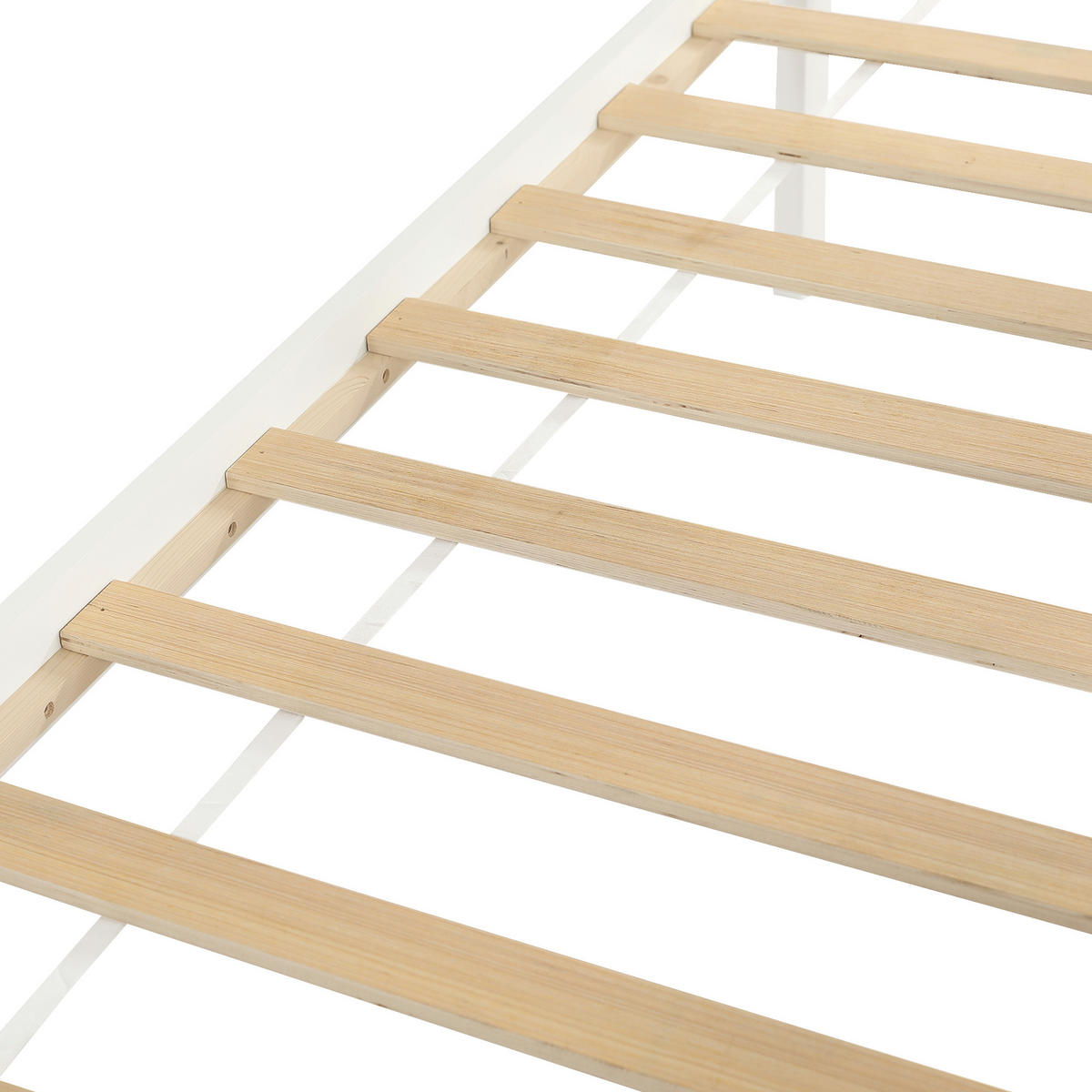 HAUSBETT 90/200 cm DE-02225, in Weiß, mit Bücherregal - Weiß, Holz/Holzwerkstoff (90/200cm) - ComfortXL