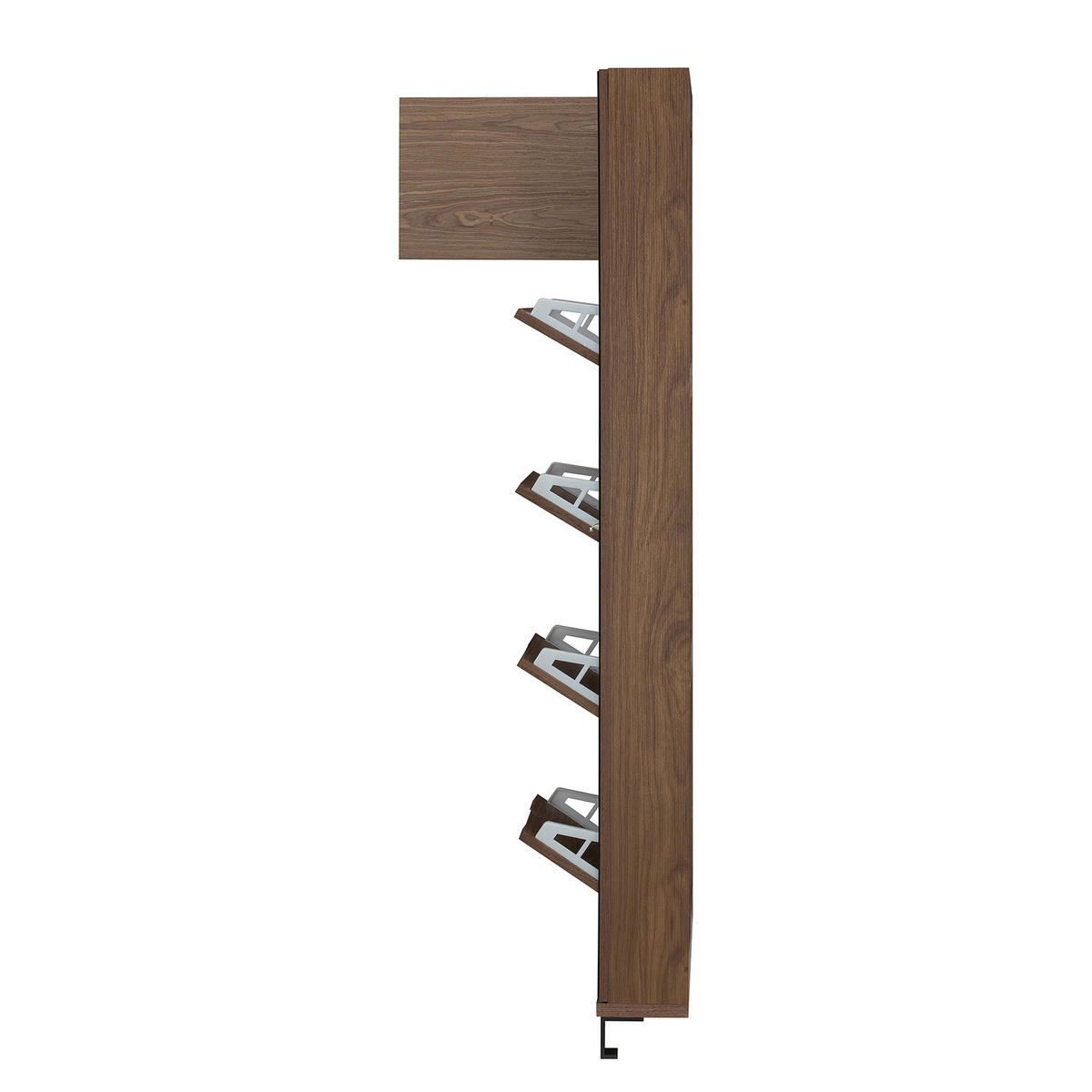 FURNIERTER SCHUHSCHRANK mit Spiegeltür - Walnussfarben, Holzwerkstoff/Metall (84/185/17cm) - home24
