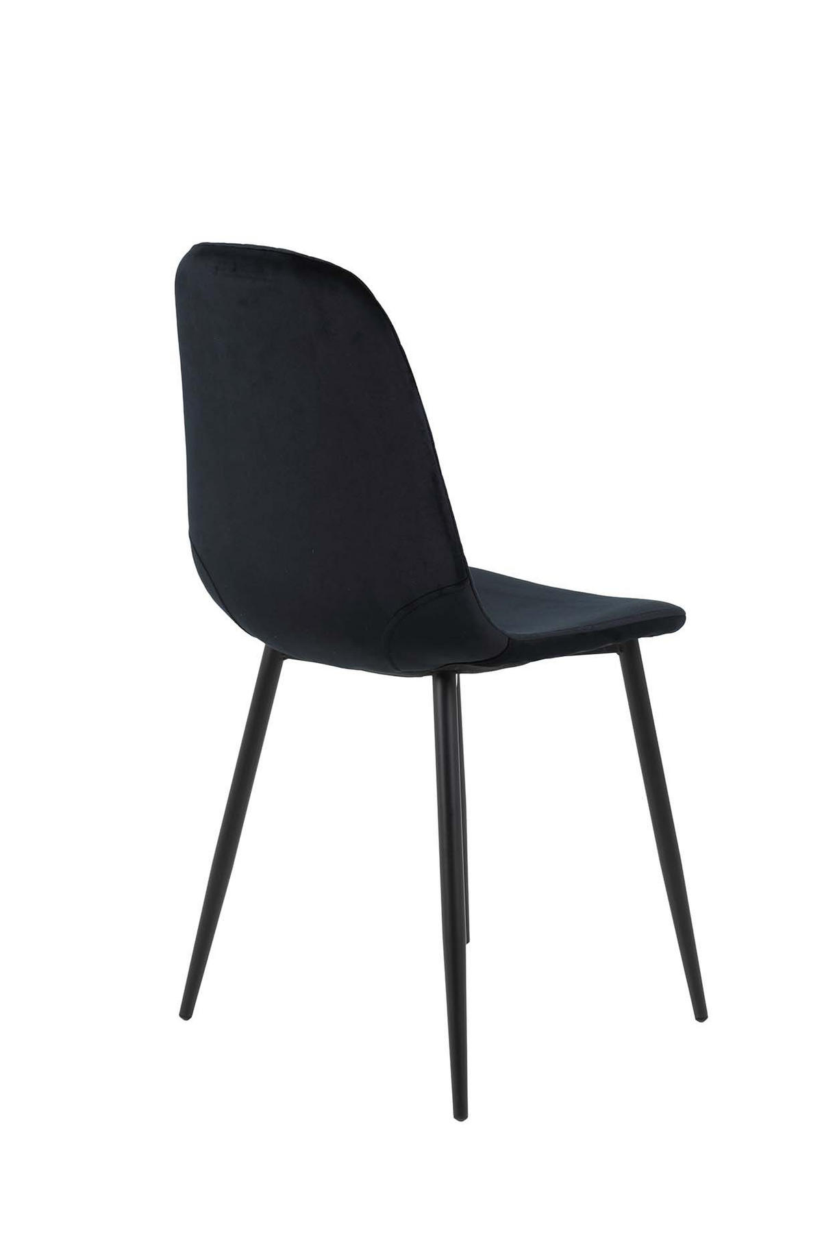 SCHALENSTUHL-SET 2 Stück Mira - Samtvelour Schwarz - Schwarz, Textil/Metall (44/89/53.5cm) - Hela Vertriebs GmbH