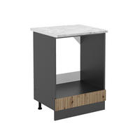 HERDUMBAUSCHRANK R-Line Artisan-Eiche 60 cm, AP Marmor - Anthrazit/Eiche Artisan, Holzwerkstoff (60/81.6/60cm) - Vicco