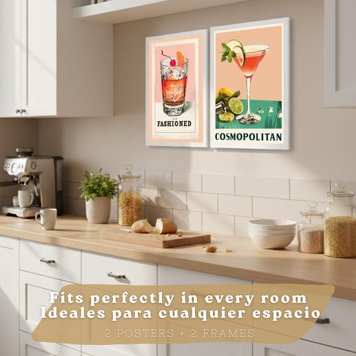 PLAKAT Sada 2 Koktejl A4 bez rámu - čirá, papír (29.7/1/21cm) - Nacnic
