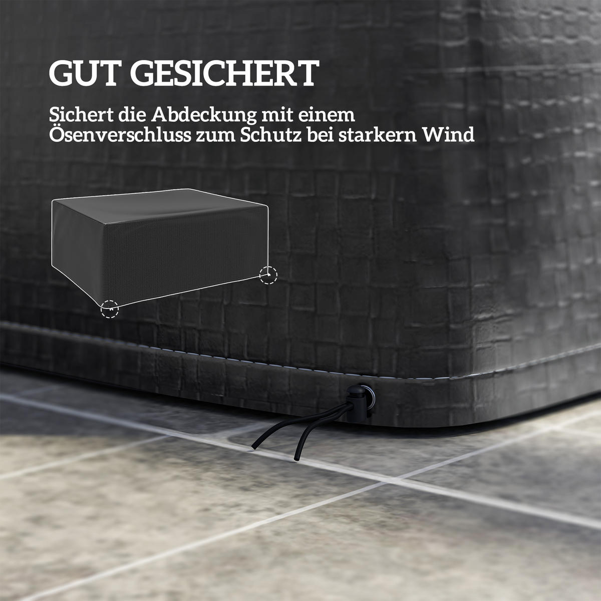SCHUTZHÜLLE Schwarz, Wetterfest 235/190/90 cm - Schwarz, Kunststoff (190/90/235cm) - Outsunny