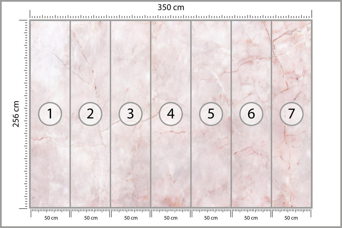 FOTOTAPETA Ružový Mramor Abstrakcia Moderný Vzor 350 x 256 cm - ružová, papier (350/256cm) - Muralo