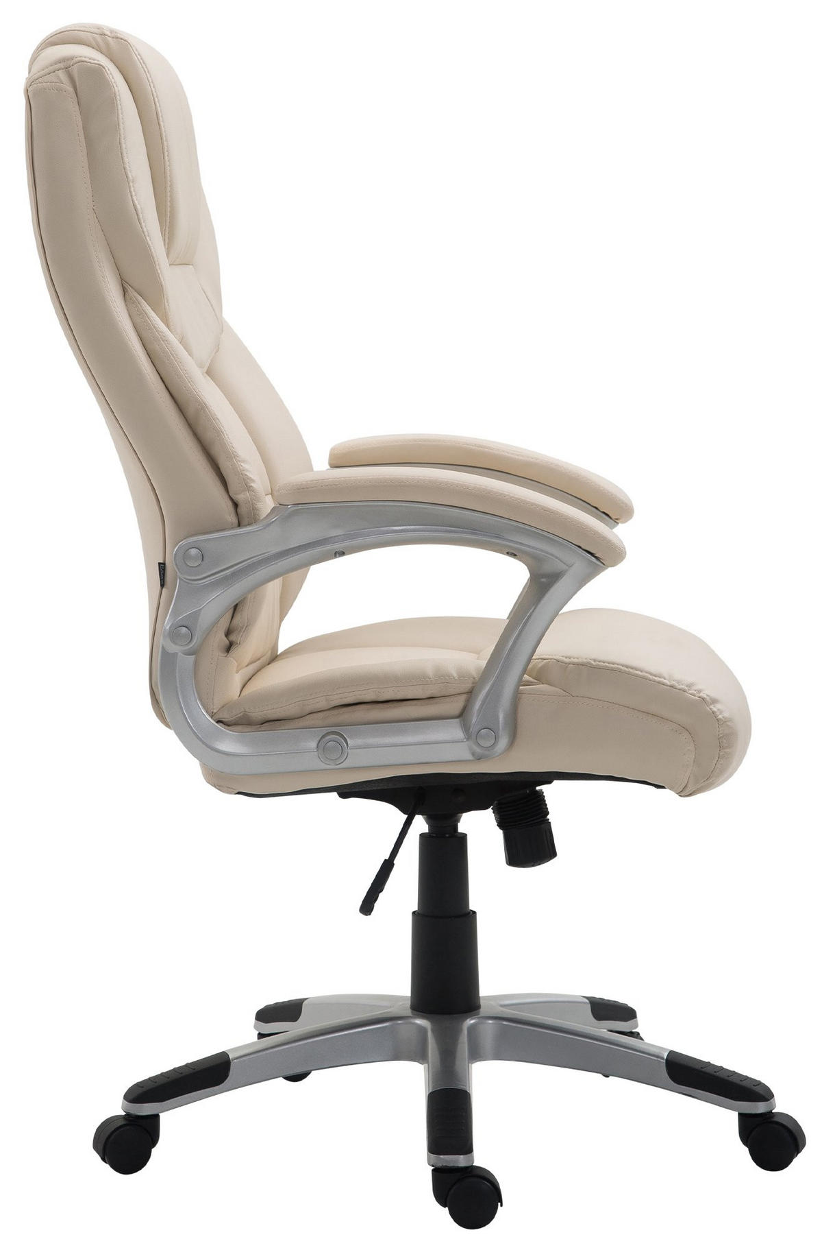 CHEFSESSEL Lederlook Creme - Creme/Grau, Kunststoff/Textil (65/109/73cm) - CLP