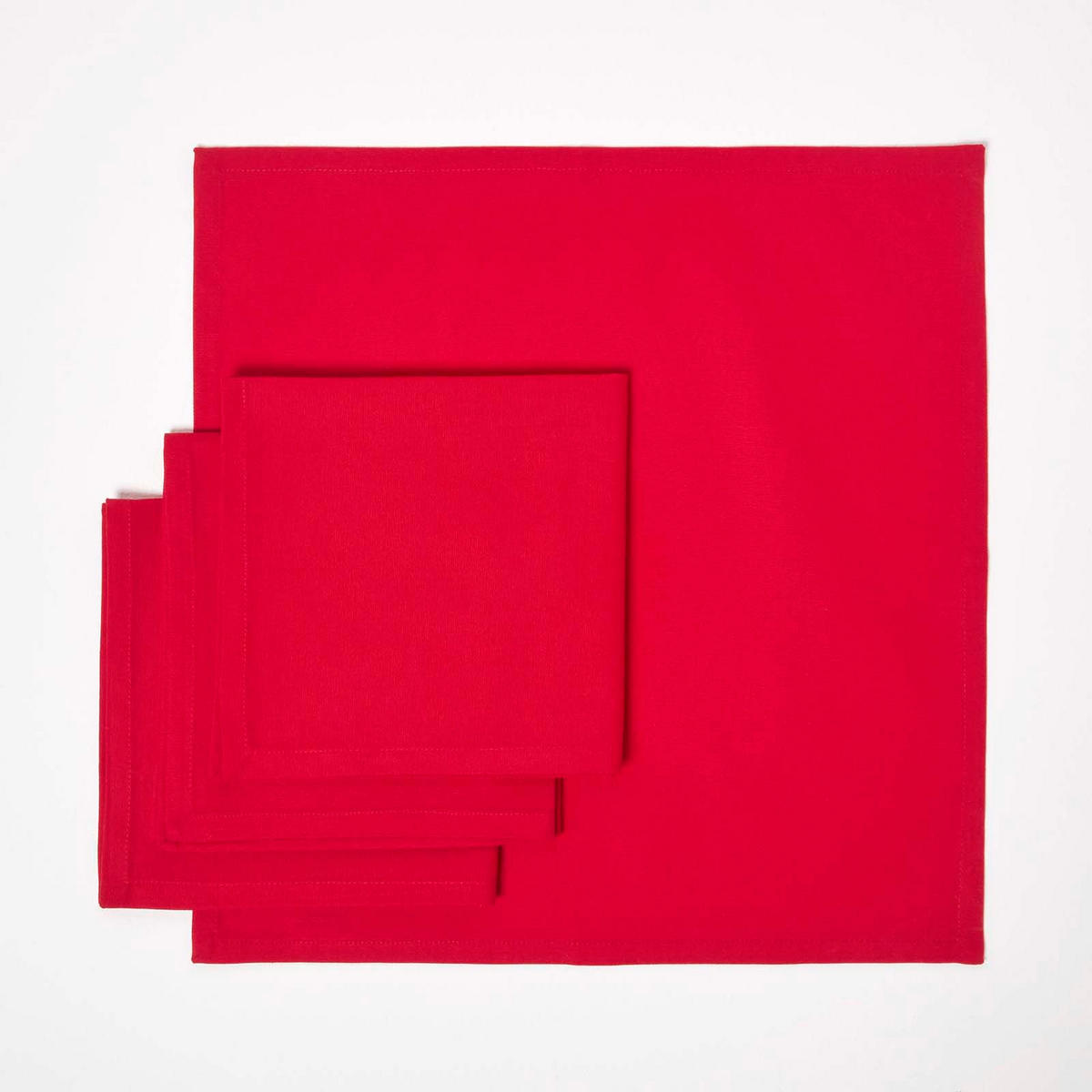 STOFFSERVIETTEN 4er-Set rot 45/45 cm, 100% Baumwolle - Rot, Textil (45/45cm) - Homescapes