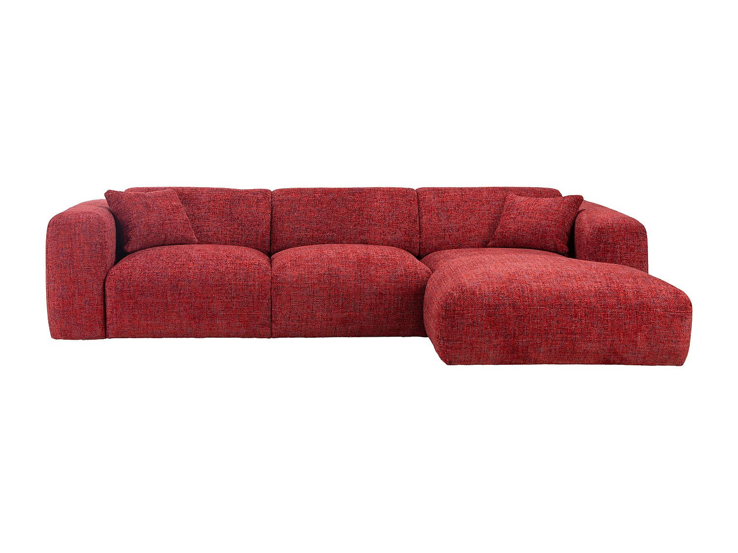 SOFA ohne Schlafmöglichkeit - 5 Personen - Stoff, Stoff - Rot - - Rot, Textil (280/165cm) - Vente-Unique