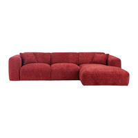 SOFA ohne Schlafmöglichkeit - 5 Personen - Stoff, Stoff - Rot - - Rot, Textil (280/165cm) - Vente-Unique