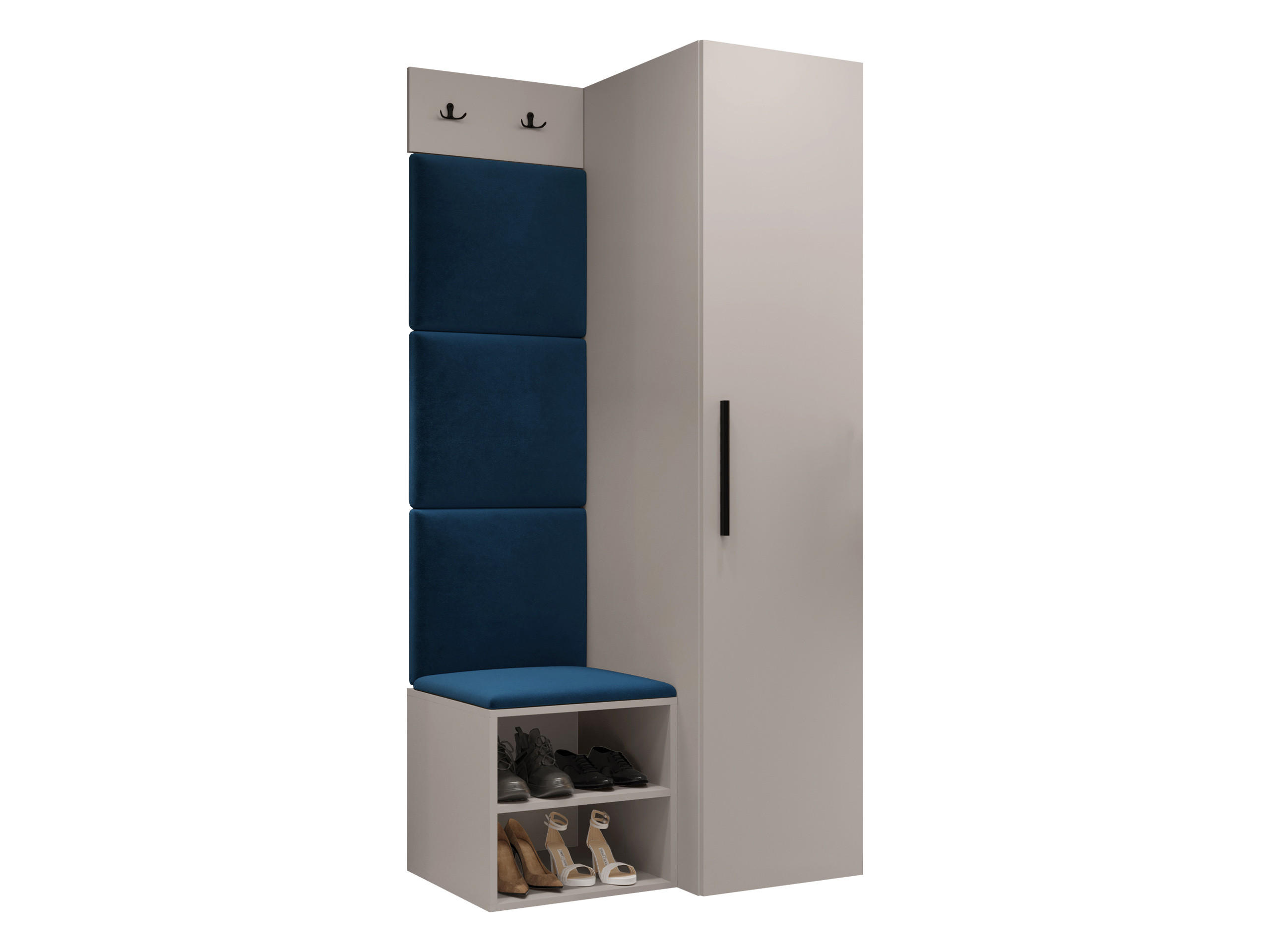 GARDEROBEN-SET Medi III - Blau/Kaschmir, Holzwerkstoff/Kunststoff (40/191/50cm) - MIRJAN24