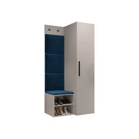 GARDEROBEN-SET Medi III - Blau/Kaschmir, Holzwerkstoff/Kunststoff (40/191/50cm) - MIRJAN24