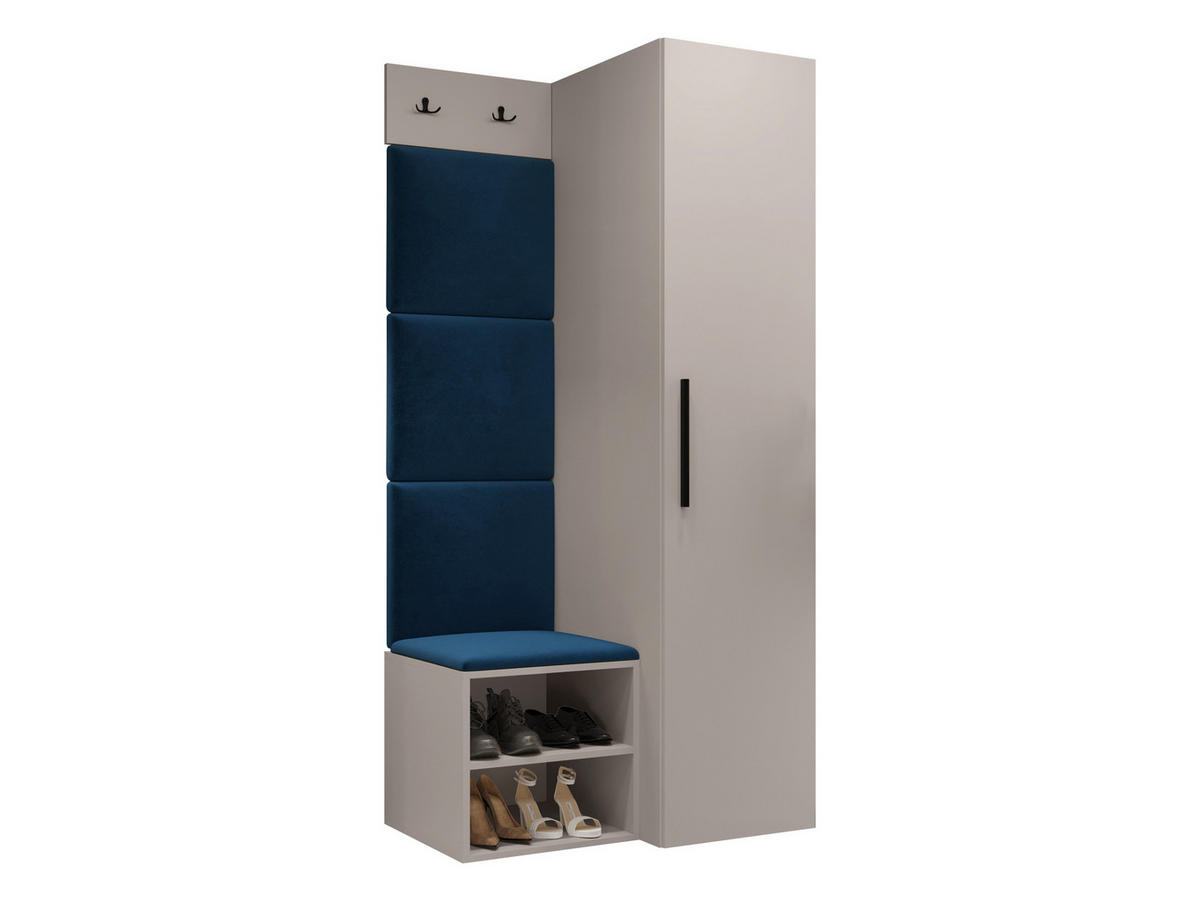 GARDEROBEN-SET Medi III - Blau/Kaschmir, Holzwerkstoff/Kunststoff (40/191/50cm) - MIRJAN24