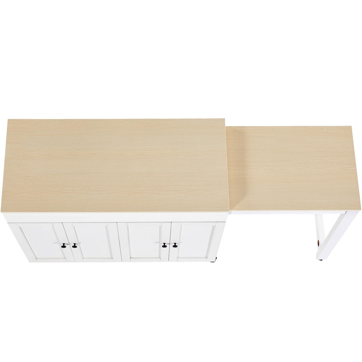 BARTISCH AUSZIEHBAR Stauraum 6 Ablagen Stehtisch Weiß - Weiß, Holzwerkstoff (117/94.6/50cm) - FLIEKS