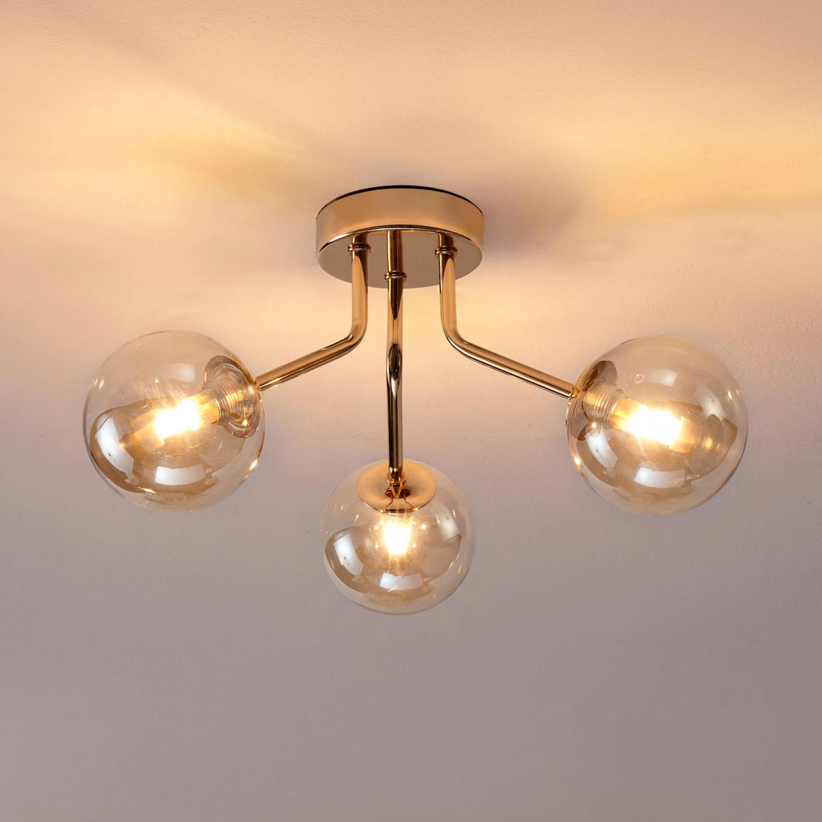 DECKENLEUCHTE Ottavia, Roségold, 20cm - Roségold, Glas (20/40/20cm) - KOSILUM