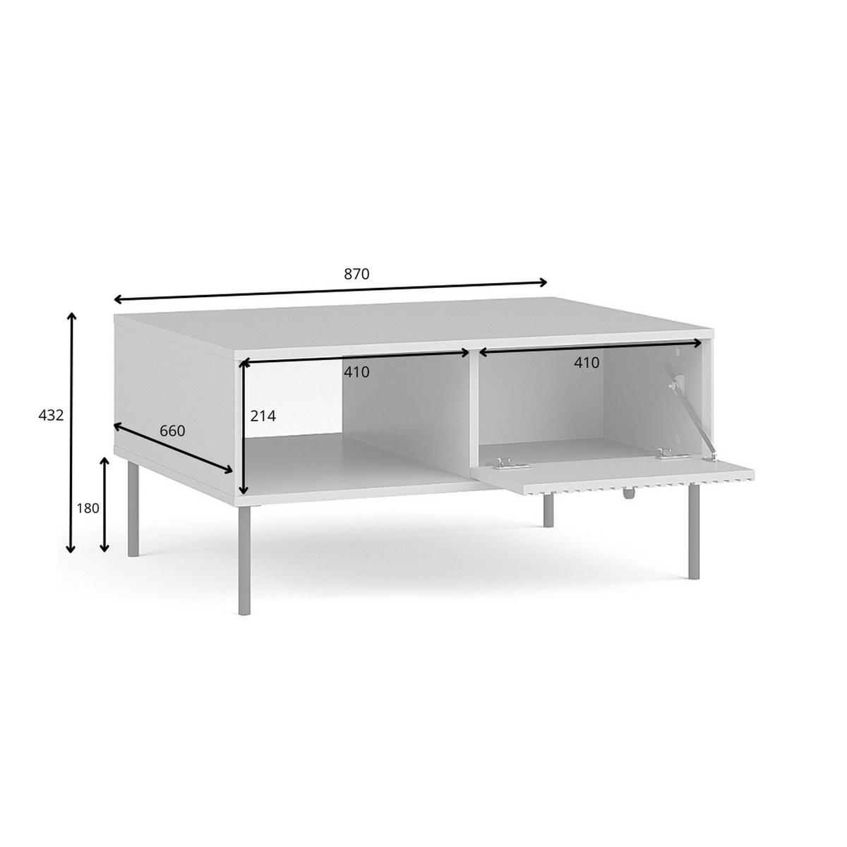 COUCHTISCH Grau 87/43,2/66 - Grau, Holzwerkstoff (66/87/43cm) - RAUMHIRSCH FURNITURE