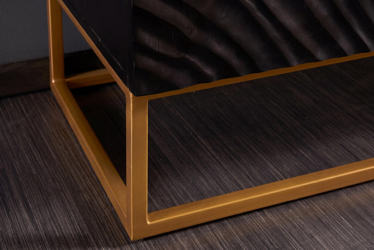 HIGHBOARD SCORPION Mango Schwarz 120 cm - Goldfarben/Schwarz, Holz/Metall (100/120/38cm) - riess-ambiente