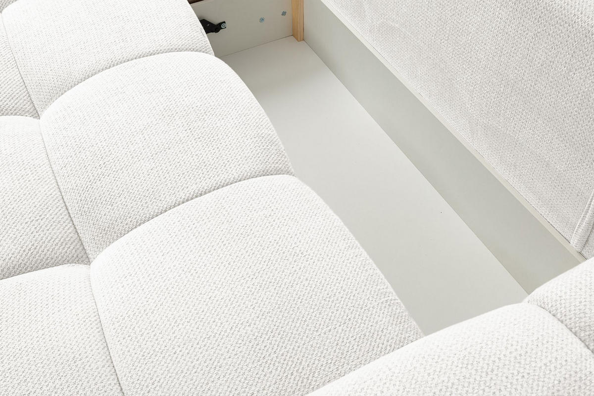 ECKSOFA Taremi mit Chenillebezug Weiß, beidseitig - Schwarz/Weiß, Textil (267/185cm) - Selsey