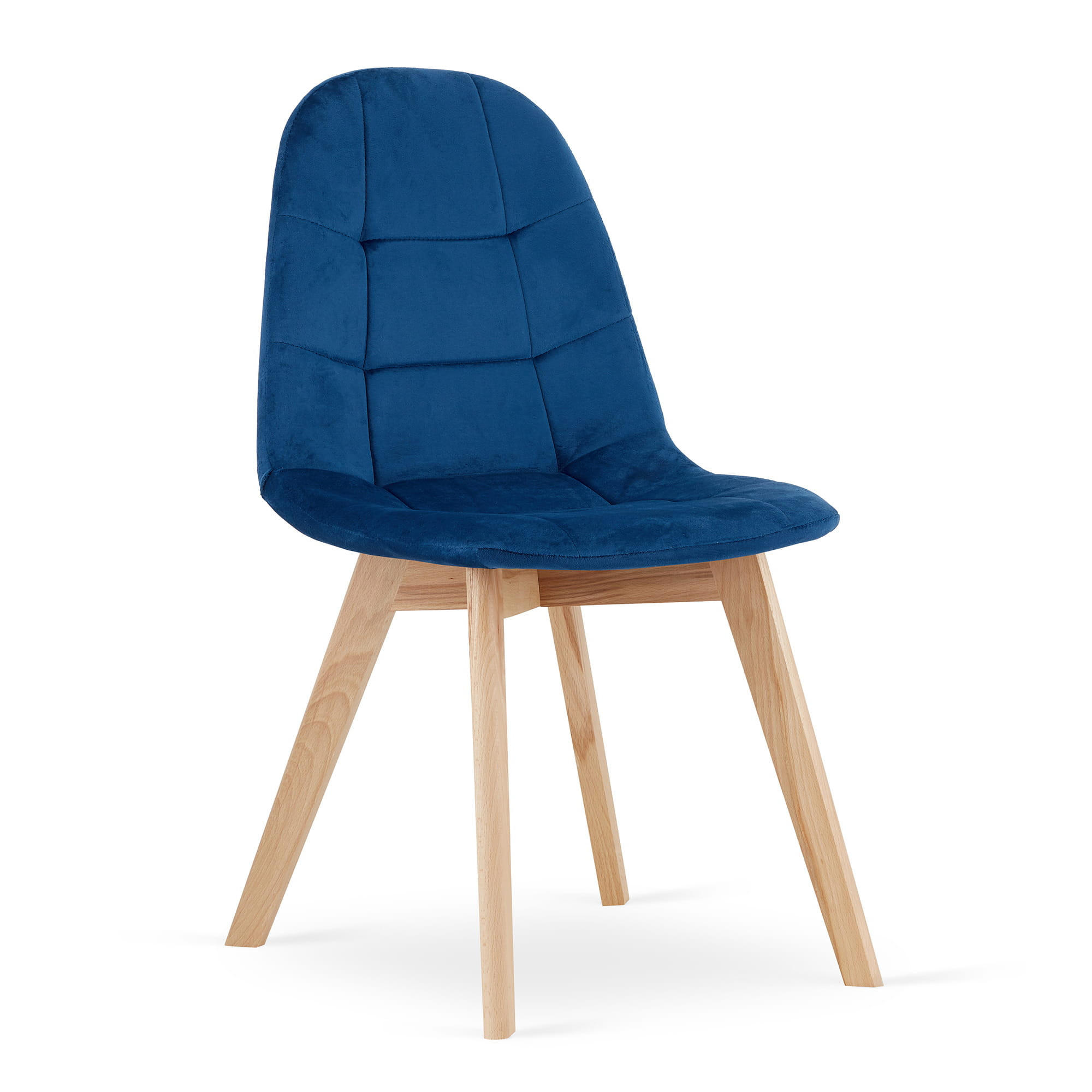 STUHL SORANO 1 Stück, Blau, mit Samtstoff gepolstert - Blau, Holz/Textil (45/82/54cm) - Komodee