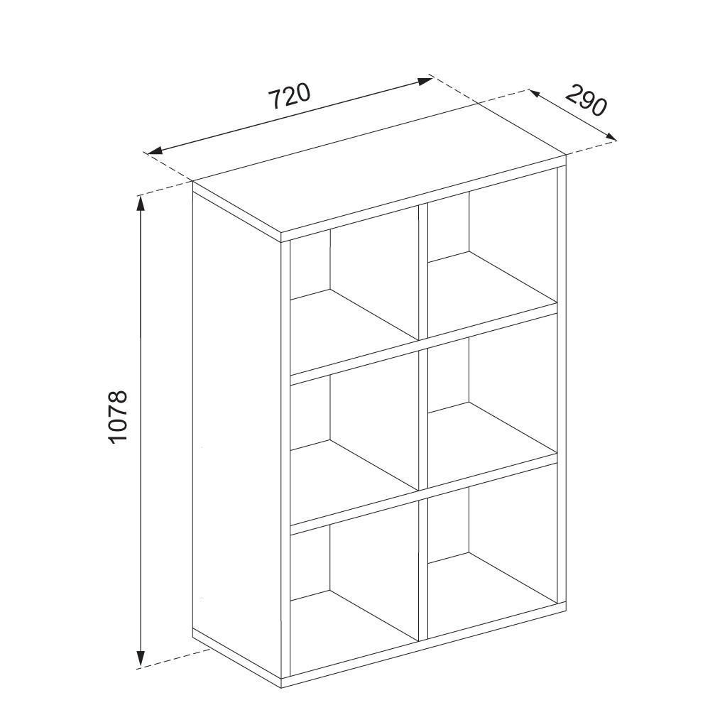 Thumbnail - Vicco Raumteiler, Schwarz, Holzwerkstoff, 6 Fächer, Rechteckig, 72x107.8x29 cm, Wohnzimmer, ,