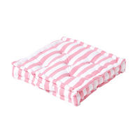 SITZKISSEN rosa-weiß gestreift 40/40/8 cm - Rosa, Textil (40/40/8cm) - Homescapes