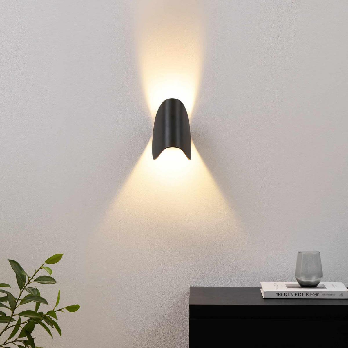 WANDLEUCHTE Notte, Schwarz, 16cm - Schwarz, Metall (10.3/16/11cm) - KOSILUM