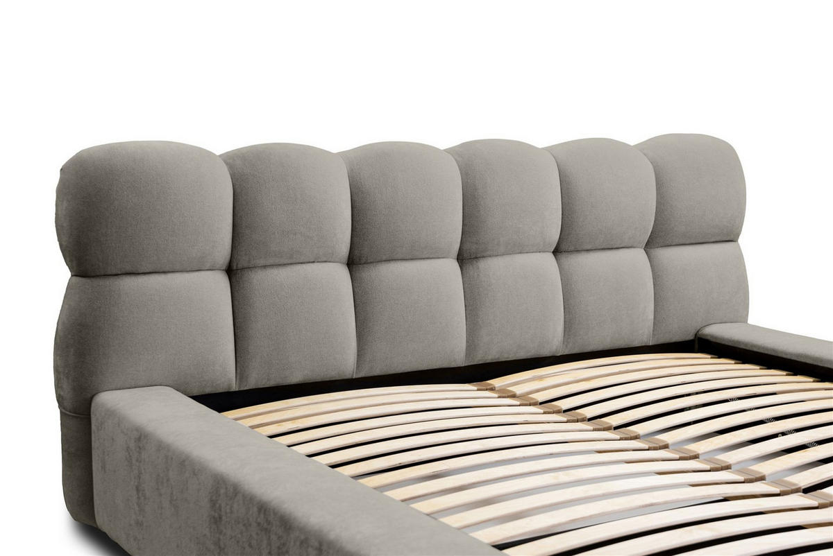 POLSTERBETT Grove In Ditra Komplettset - Hellgrau, Holzwerkstoff/Textil (160/200cm) - Fun Möbel