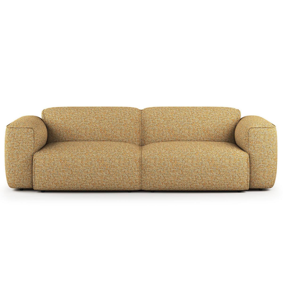 3-SITZER SOFA - Schwarz/Honig, Kunststoff/Textil (251/71/102cm) - home24