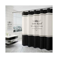 DUSCHVORHANG Schwarz und Weiß Polyester schnelltrocknend wasserdicht maschinenwaschbar mit Haken - Multicolor, Textil (200/180cm) - MCBOSON