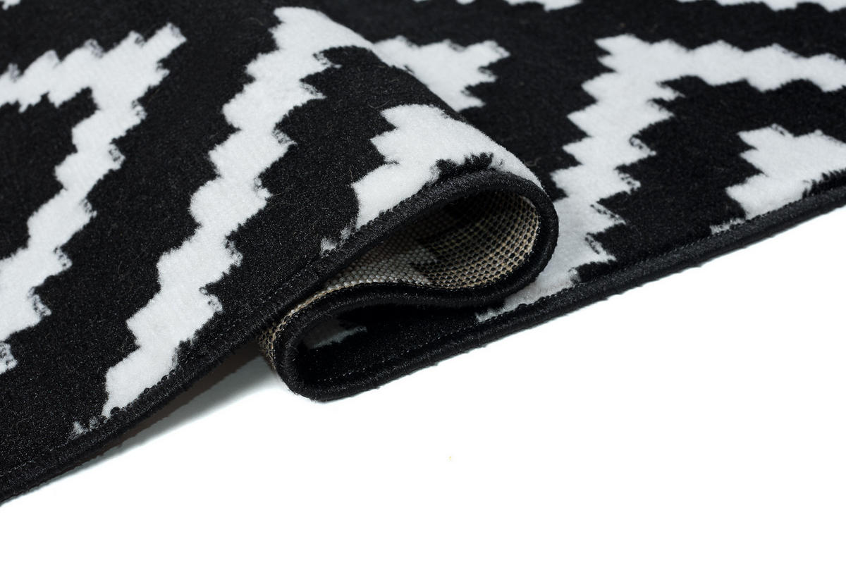 TEPPICH LUXURY Schwarz Geometrisch Karo Diamant 300/400 cm - Schwarz, Textil (300/400cm) - Tapiso