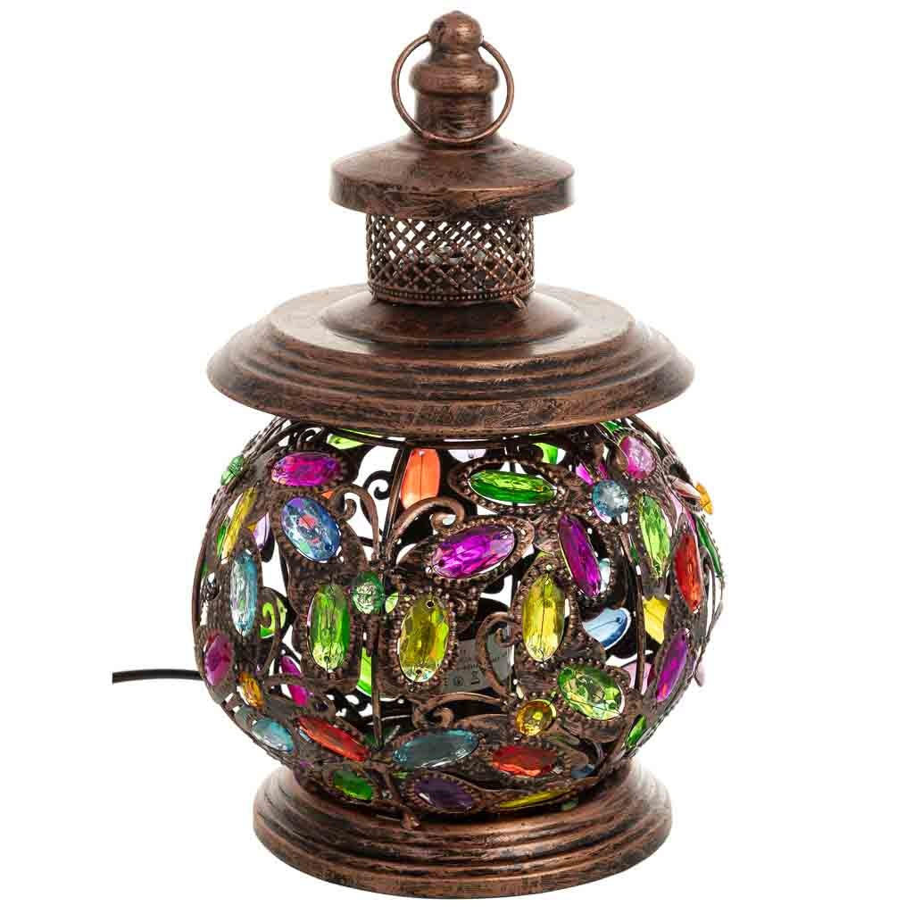 LAMPE aus Metall und Glas, 20x32cm - Multicolor, Metall (20/20/31cm) - Wanderlust