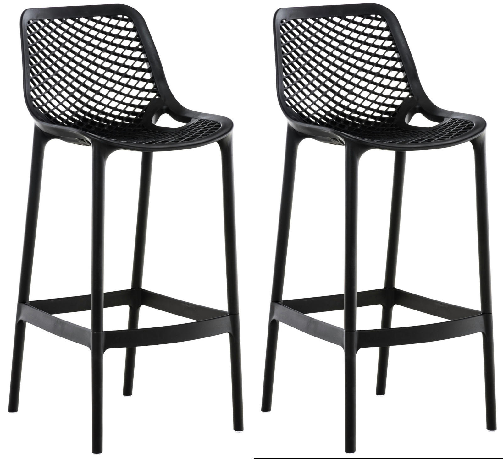 BARHOCKER 2er Set Kunststoff schwarz - Schwarz, Kunststoff (45/105/53cm) - CLP