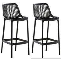 BARHOCKER 2er Set Kunststoff schwarz - Schwarz, Kunststoff (45/105/53cm) - CLP
