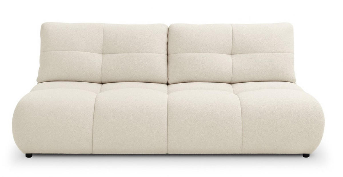 SITZSOFA Śmietankowa MILA Ausziehbar Ohne Armlehnen Bouclé - Weiß, Textil (214/89/104cm) - Sepro Meble