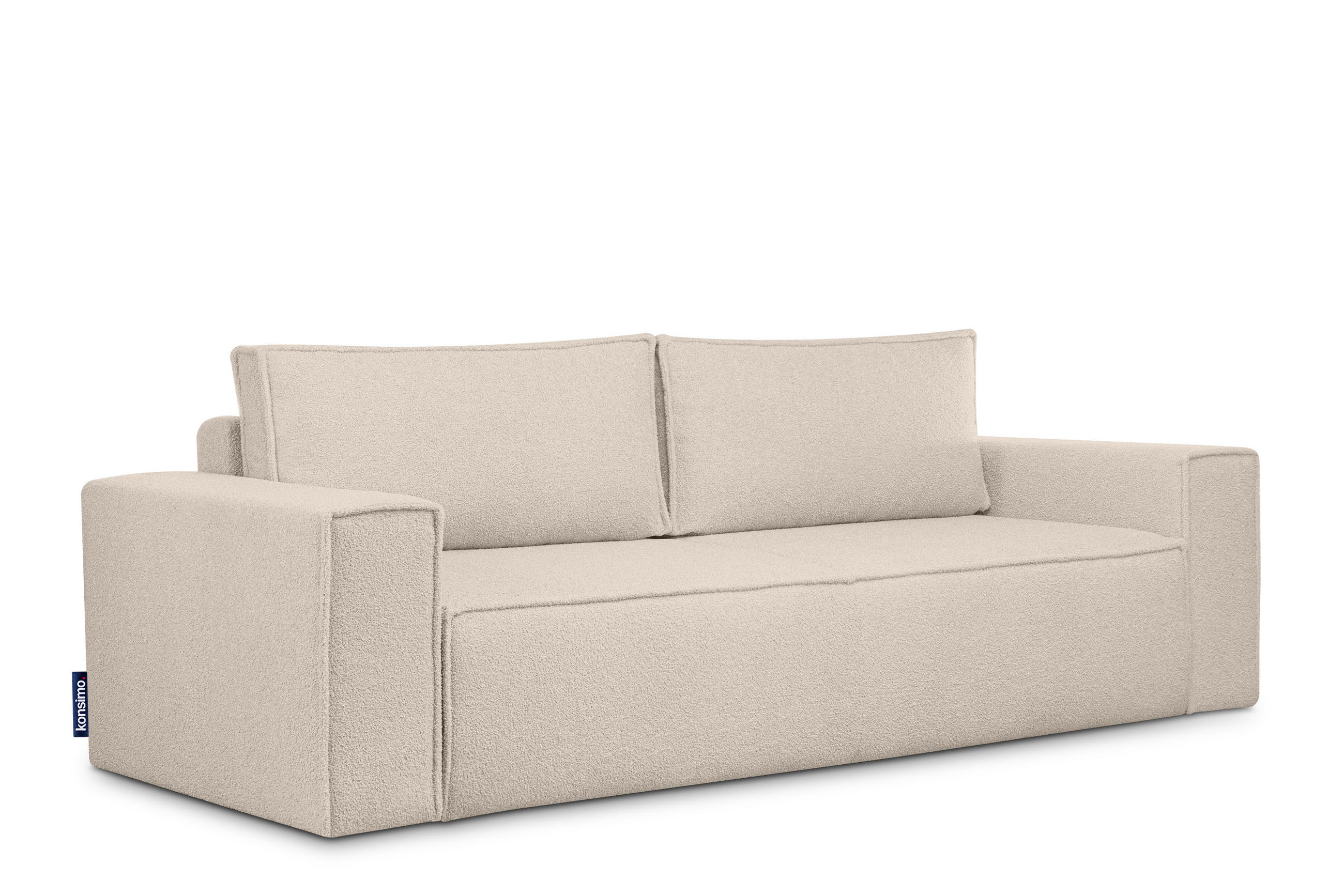 3-SITZER-SOFA NAPI II mit Schlaffunktion, elfenbein - Creme/Weiß, Textil (244/89/101cm) - KONSIMO®