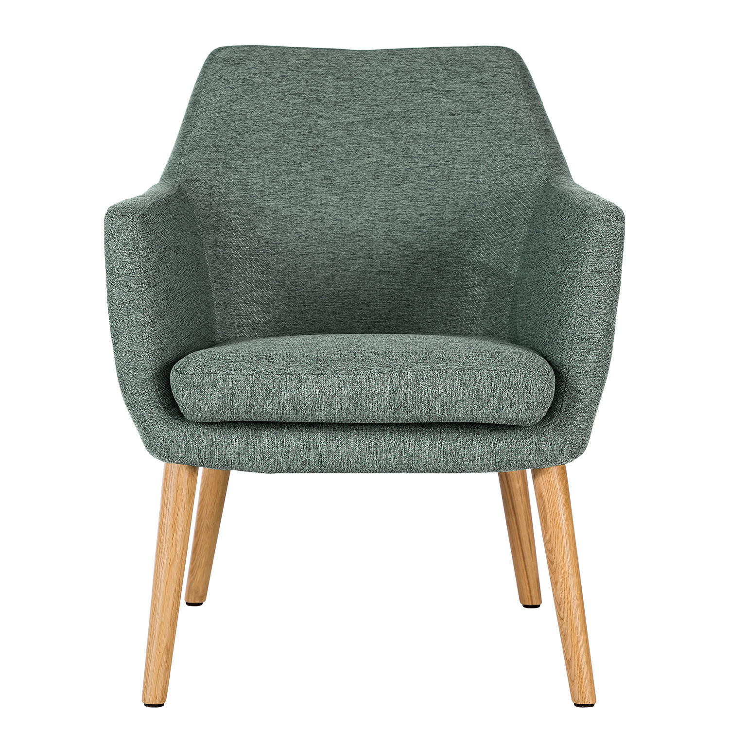 LOUNGESESSEL - Dunkelgrün/Eichefarben, Eichenholz/Textil (66/80/68cm) - home24