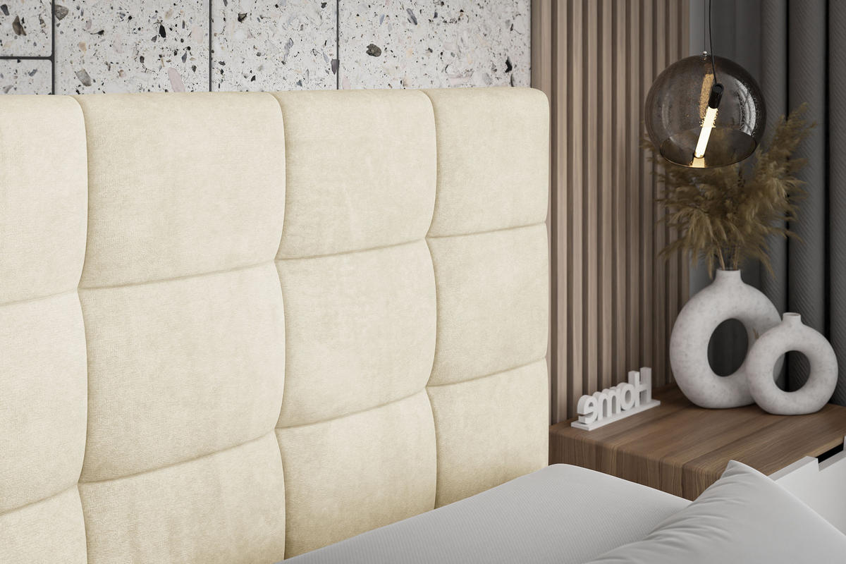 BOXSPRINGBETT BRUGO KING - 140 x 200 - H3/H4 - Beige - Beige, Holzwerkstoff (140/200cm) - ALTDECOR