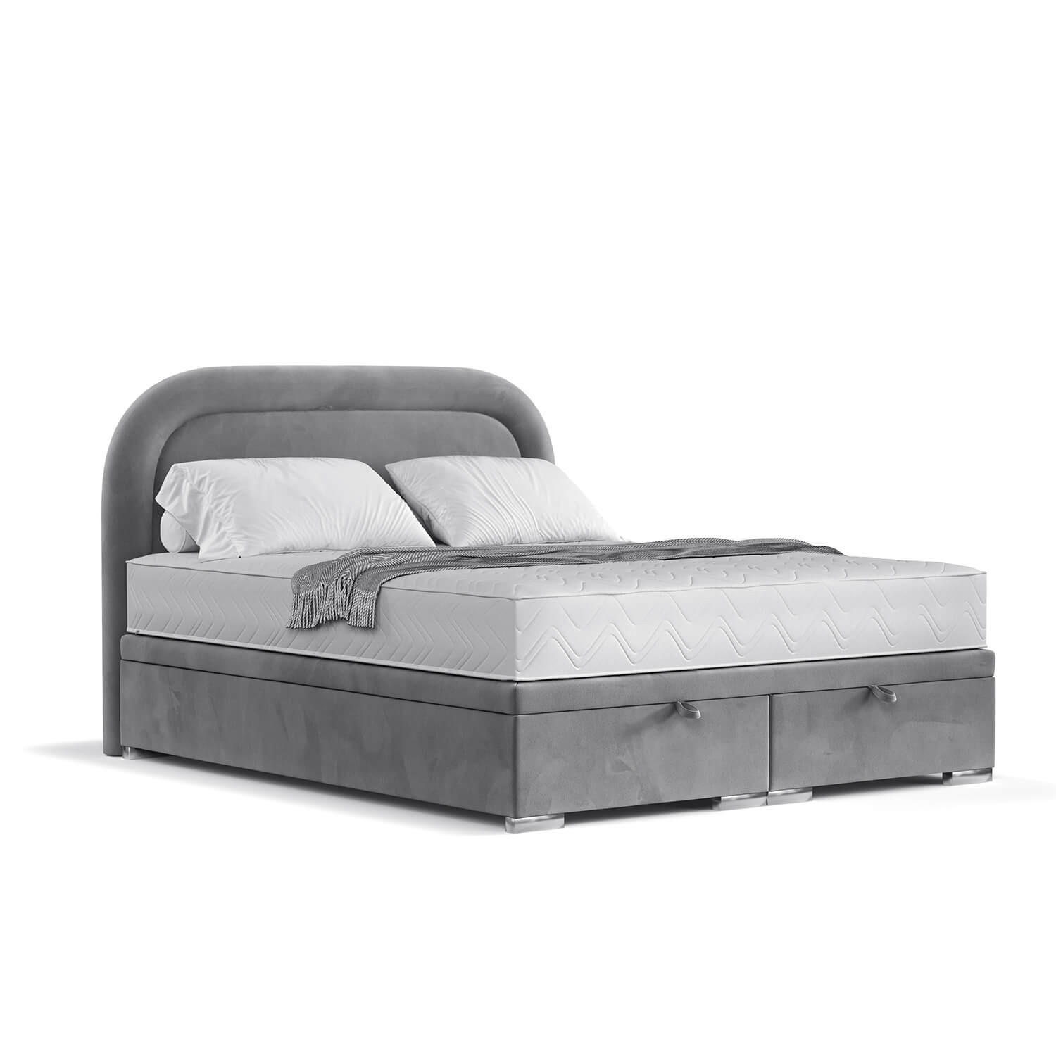 POLSTERBETT Harmony mit Stauraum 120/200 cm Grau im Uttario Stoff - Chromfarben/Grau, Holz/Holzwerkstoff (120/200cm) - AltaBeds