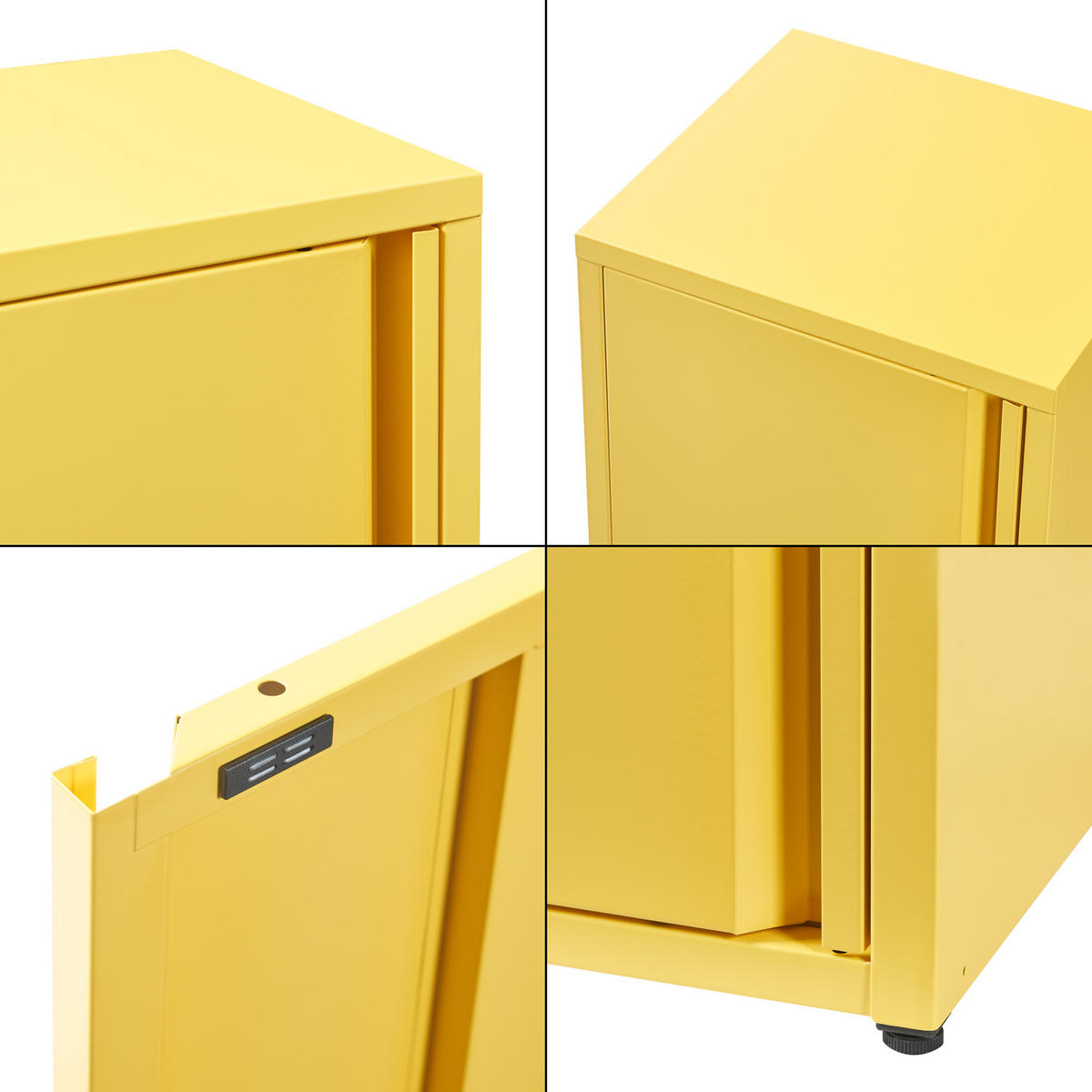 AKTENSCHRANK Burlöv - Gelb, Metall (40/88/35cm) - [en.casa]