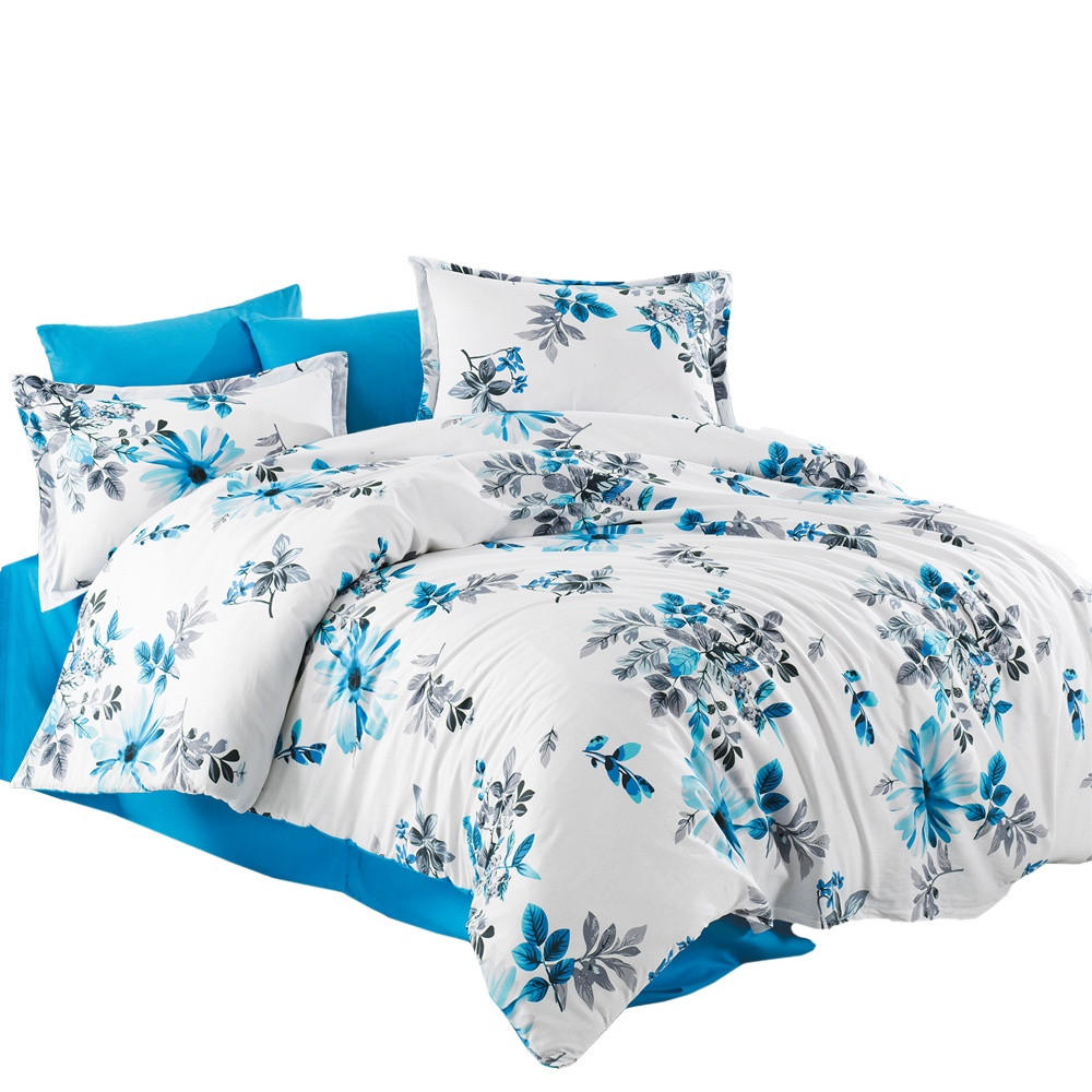 BETTWÄSCHE 6-teilig 135/200 cm FLOWERS - Blau, Textil (135/200cm) - ROLFNERS