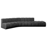 ECKSOFA modulares Sofa Brilo-L1 - 380x174x70 cm Schwarz - Schwarz, Holzwerkstoff/Textil (380/174cm) - ALTDECOR