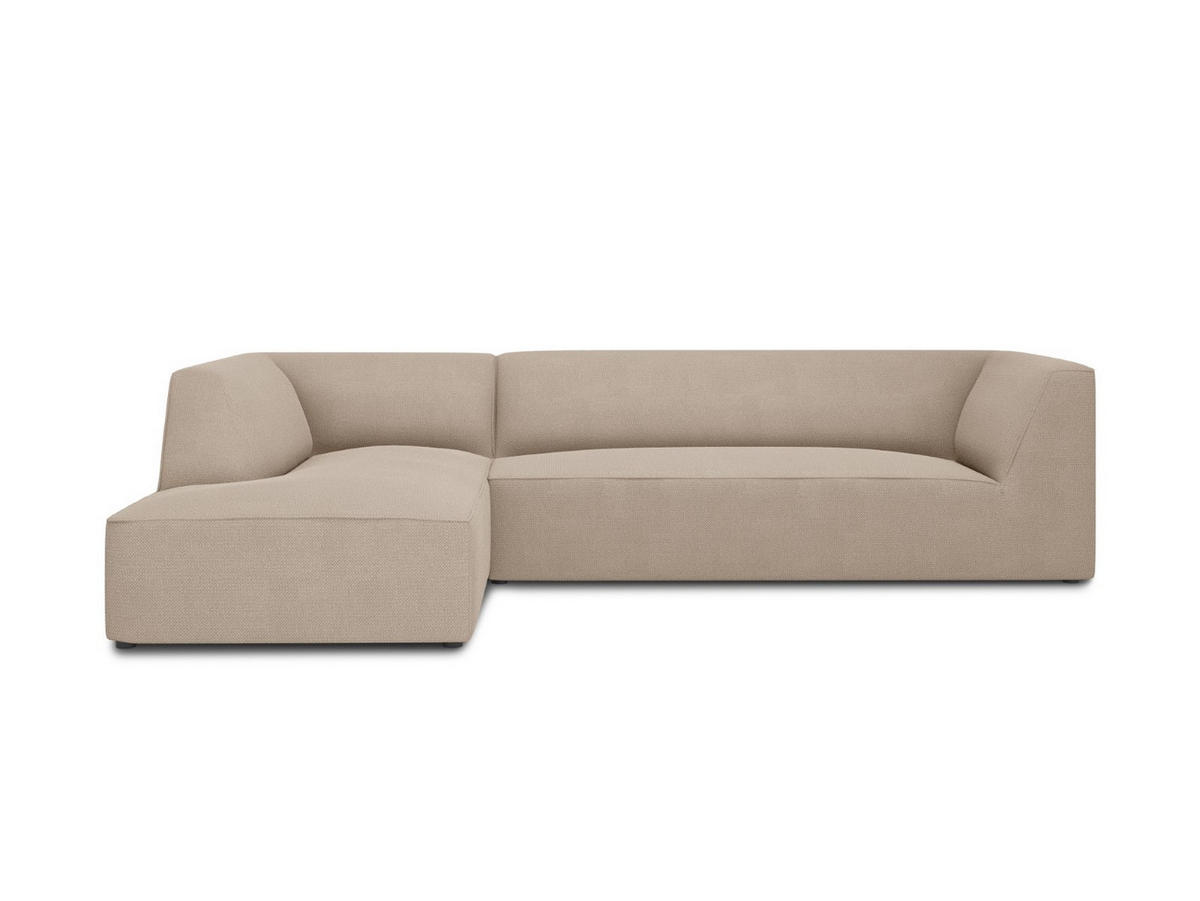 ECKSOFA links Ruby aus strukturiertem Stoff dunkelbeige 4 Sitzplätze - Taupe, Textil (180/273cm) - Micadoni