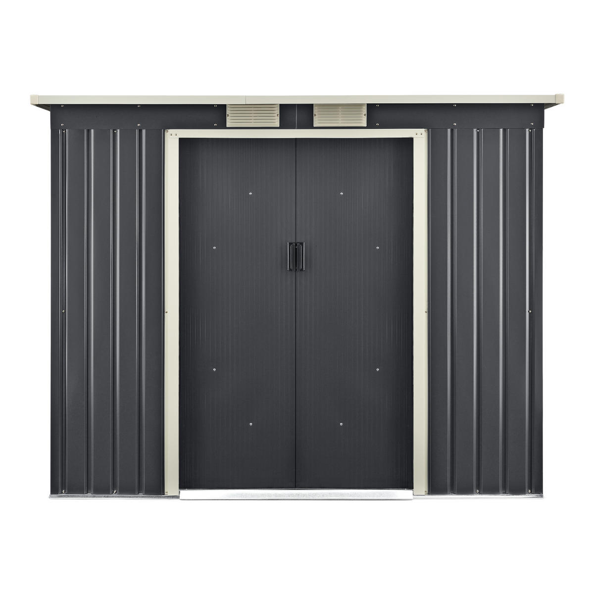 GARTENSCHUPPEN - Dunkelgrau, Metall (213/173/130cm) - [en.casa]