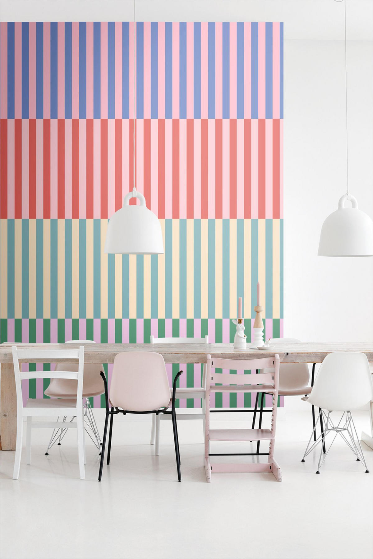 FOTOTAPETE Streifen 2.5 x 2.79 m - Multicolor, Papier (250/279cm) - ESTAhome