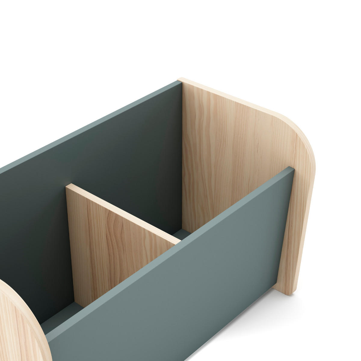 SPIELZEUGKISTE mit 2 offenen Nischen L70 cm 35/70/42 cm - Grün, Holzwerkstoff (35/70cm) - Calicosy