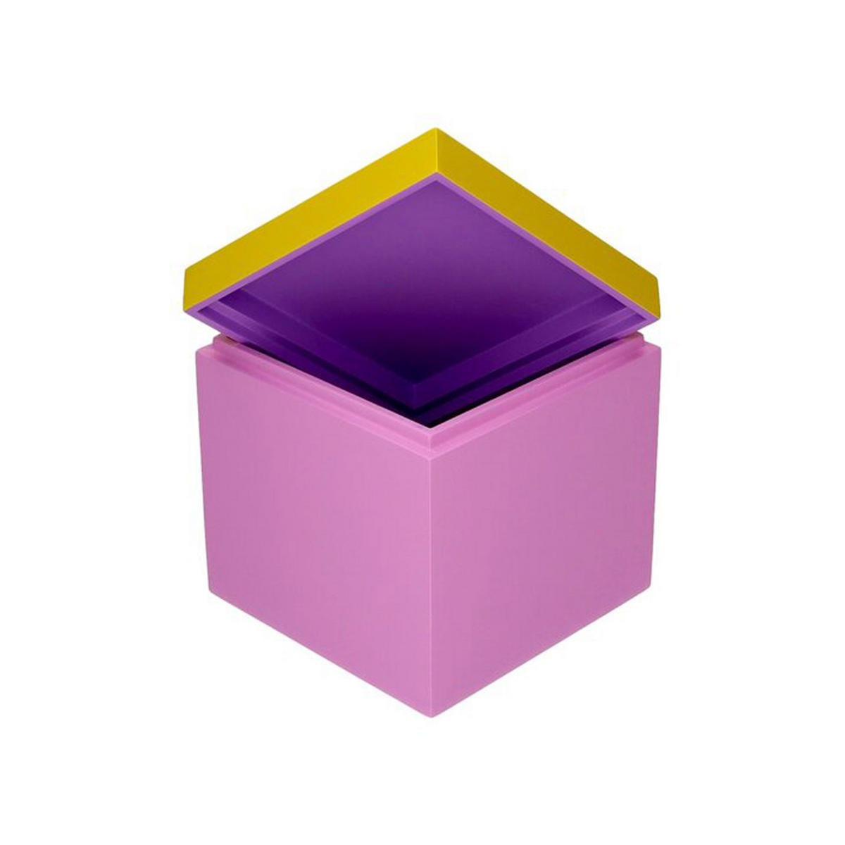 AUFBEWAHRUNGSBOX Neo S, MDF, Lila / Gelb / Rosa, 13 x 13 cm - Lila, Holzwerkstoff (14.5/13/14.5cm) - Gift Company