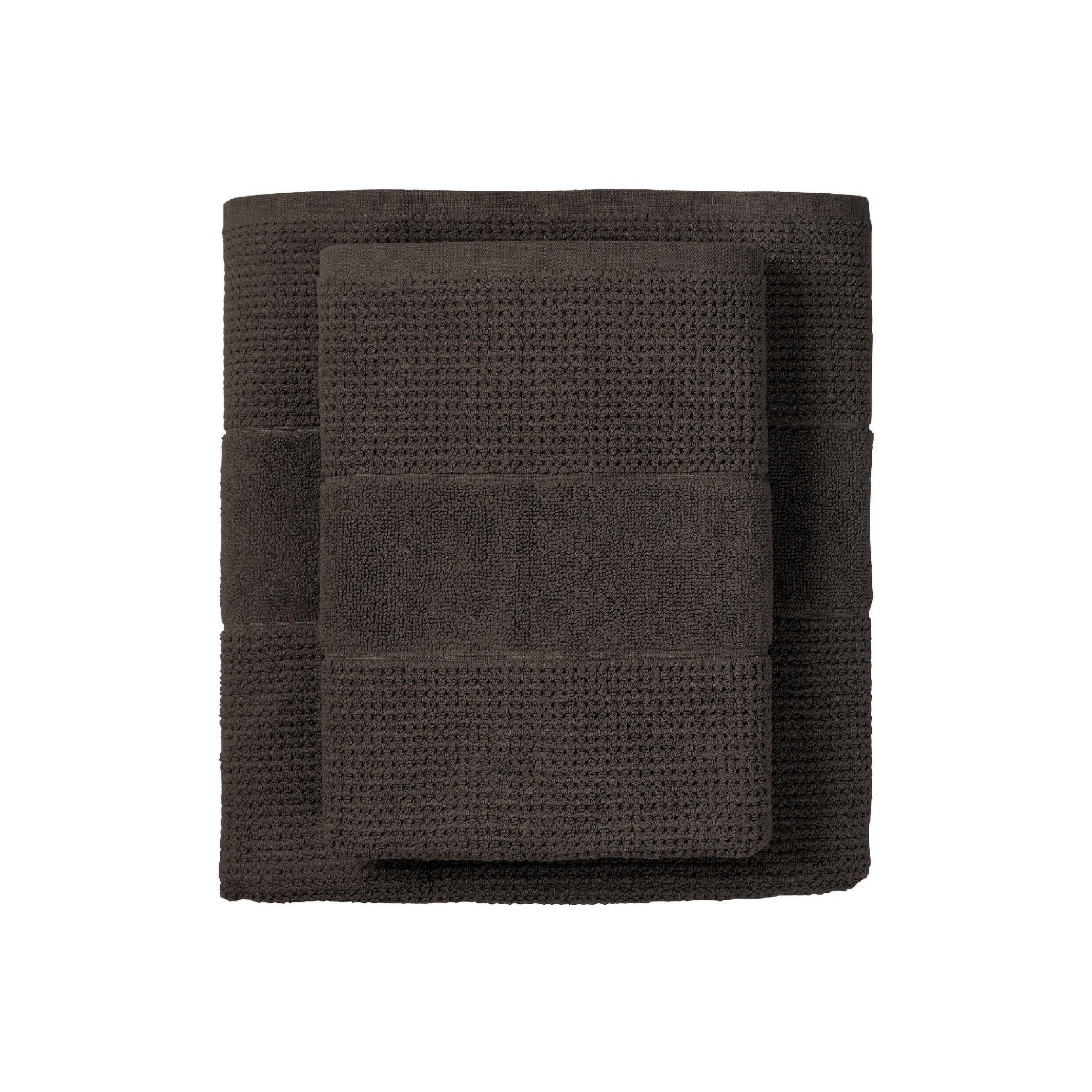 DUSCHTUCHSET Turin - 2-teilig - 70 x 140 cm - Dunkelgrau - Dunkelgrau, Textil (70/140cm) - SCHIESSER