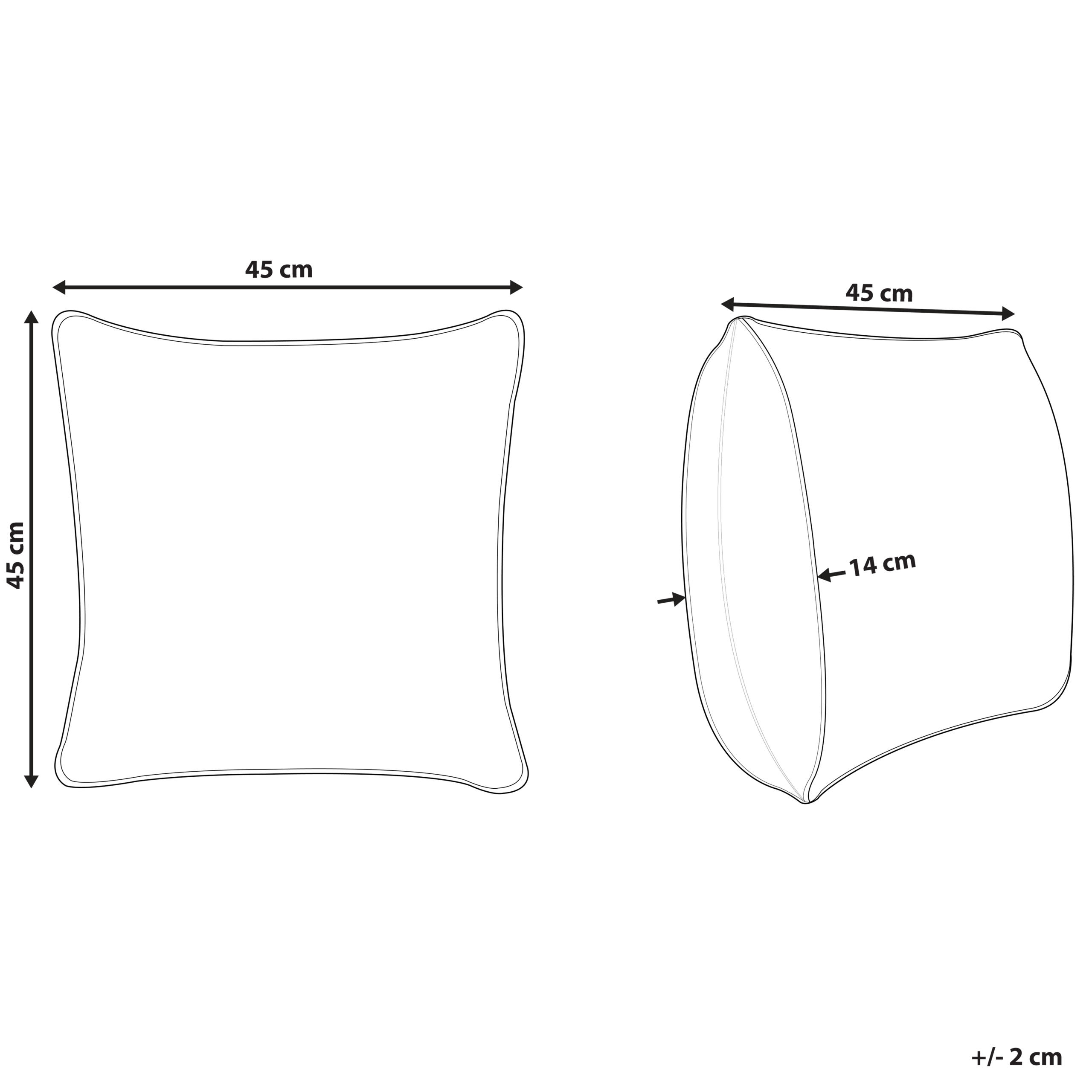 Thumbnail - Beliani Samtkissen, Ecru, Textil, 45x45 cm, Wohntextilien, Kissen, Dekokissen